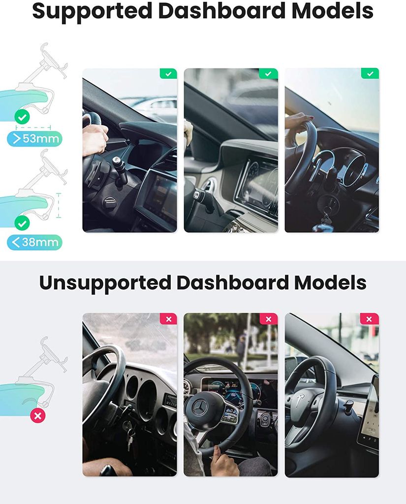 Giá đỡ điện thoại trên ô tô UGREEN LP369 – Mặt đệm chống trơn trượt – Giữ chặt điện thoại chống shock, rung lắc