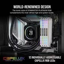 Ram Corsair DDR5, 5600MHz 32GB 2x32GB DIMM, DOMINATOR PLATINUM RGB White Heatspreader, RGB LED, C40, 1.25V - CMT64GX5M2B5600C40W