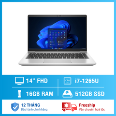 Laptop - Máy tính xách tay HP Elitebook 640 G9 (Intel i7 - 1265u, Ram 16Gb – SSD 512Gb – 14″ FHD – Win 11 Pro) 6K6S3UC