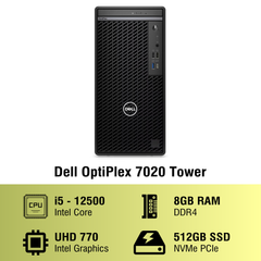Máy tính để bàn đồng bộ Dell OptiPlex 7010 Tower (Core i5-12500 | 8GB | 512GB SSD | Intel UHD Graphics 770 | No DVD_RW | KB_M | Ubuntu Linux) _ 71031735