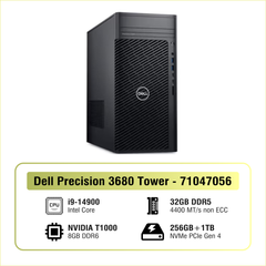 Máy tính trạm Dell Precision 3680 Tower, i9-14900, 32GB, 256GB SSD, 1TB SSD, NVIDIA T1000 8GB, KB, M, PSU 500W, Ubuntu, 3Y WTY
