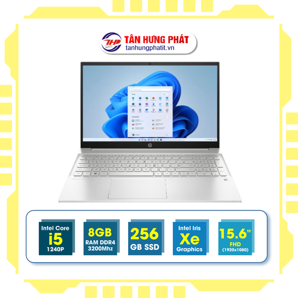 Laptop - Máy tính xách ta HP Pavilion 15-eg2085TU 7C0Q7PA (Core i5 1240P/ 8GB/ 256GB SSD/ Intel Iris Xe Graphics/ 15.6inch Full HD/ Windows 11 Home/ Silver/ Hợp kim nhôm)