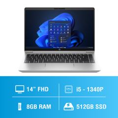 Laptop - Máy tính xách tay HP ProBook 440 G10, Core i5-1340P,8GB RAM,512GB SSD,Intel Graphics,14