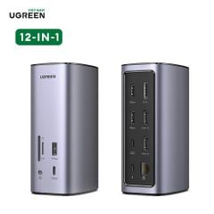 Bộ chuyển đổi Type C Ugreen 90325 đang năng 12-in-1 MicroSD, DisplayPort, Ethernet, HDMI, USB 3.2 Gen 1, Secure Digital Card, USB 3.2 Gen 2