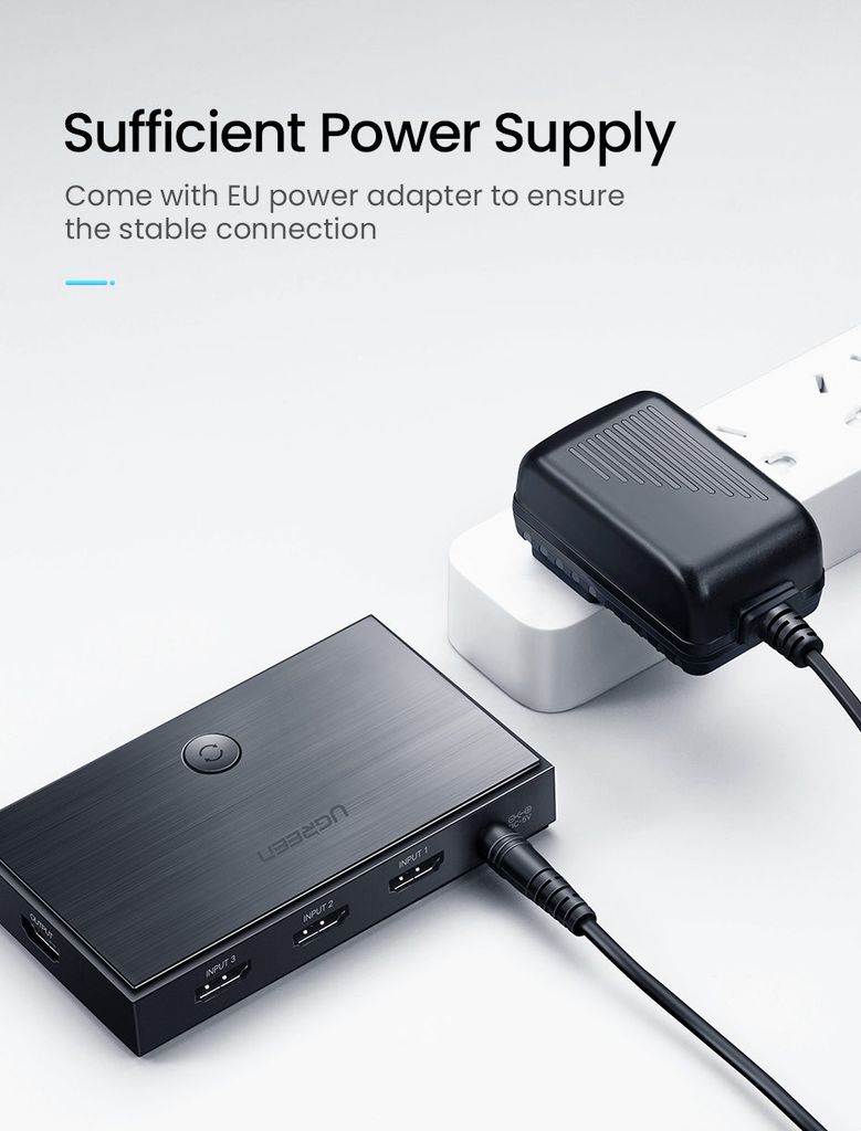 Bộ Switch HDMI 3 Cổng Vào 1 Cổng Ra UGREEN CM188 – Giải Pháp Kết Nối Hoàn Hảo