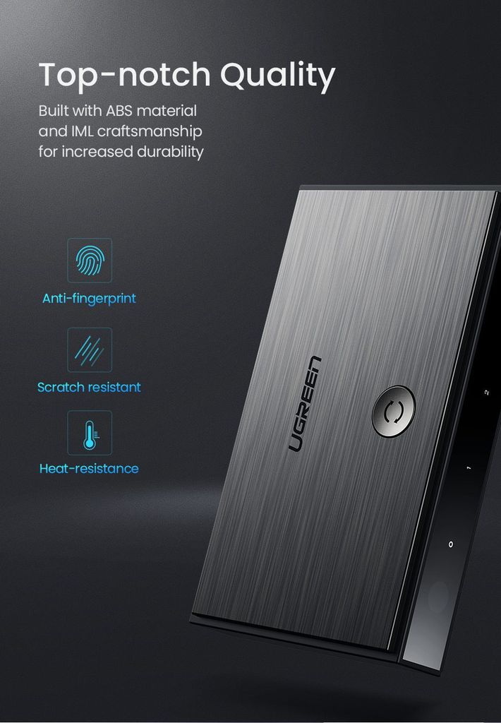 Bộ Switch HDMI 3 Cổng Vào 1 Cổng Ra UGREEN CM188 – Giải Pháp Kết Nối Hoàn Hảo