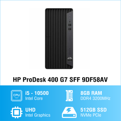 Máy tính đồng bộ HP ProDesk 400 G7 SFF (9DF58AV) i5-10500/RAM 8G/ SSD 512G /ĐEN/W11SL)