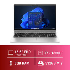 Laptop - Máy Tính Xách Tay HP ProBook 450 G10 (Intel Core i7-1355U | RAM 8GB | SSD 512GB | Intel UHD Graphics | 15.6 inch FHD | Win 11 | Bạc) - 9H1N6PT