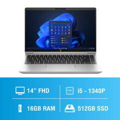 Laptop - Máy Tính Xách Tay HP ProBook 440 G10 9H8U7PT (i5 1340P/ 16GB/ 512GB SSD/ 14 inch FHD Touch/ Win11/ Silver/ Vỏ nhôm)