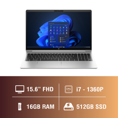 Laptop - Máy Tính Xách Tay HP ProBook 450 G10 9H8W0PT (Intel Core i7-1360P | 16GB | 512GB | Intel Iris Xe | 15.6 inch FHD | Cảm ứng | Win 11 | Bạc)