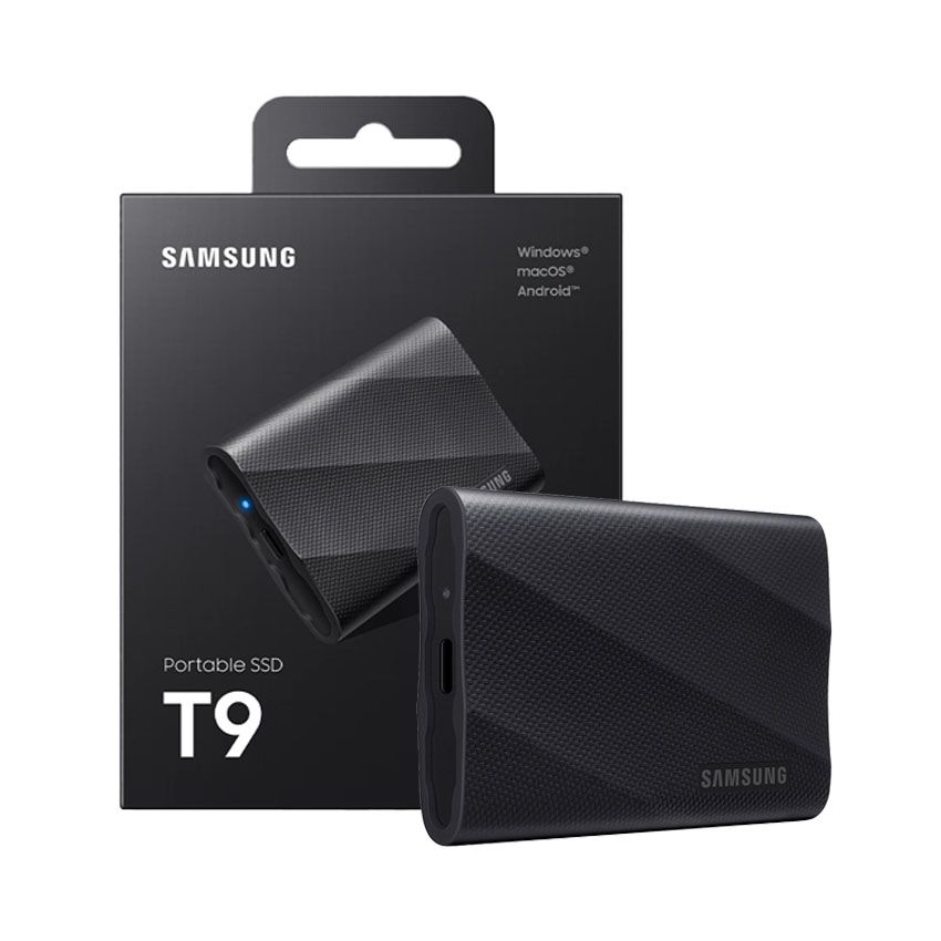 Ổ cứng di động SSD Samsung T9 Portable 2Tb MU-PG2T0B/WW (USB3.2/ 2000MB/s/ 2000MB/s/ Đen)