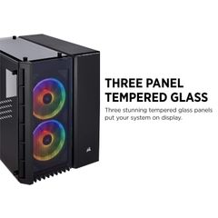 Case Corsair Crystal 280X RGB Micro-ATX Case , 2 RGB Fans (CC-9011135-WW)