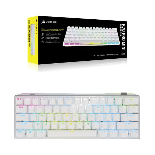 Bàn phím Corsair K70 PRO MN WL-White-MX RED (CH-9189110-NA)