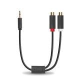 Cáp âm thanh chuyển jack 3.5mm sang 2 đầu hoa sen RCA dài 20CM UGREEN AV109 10547 (màu đen)