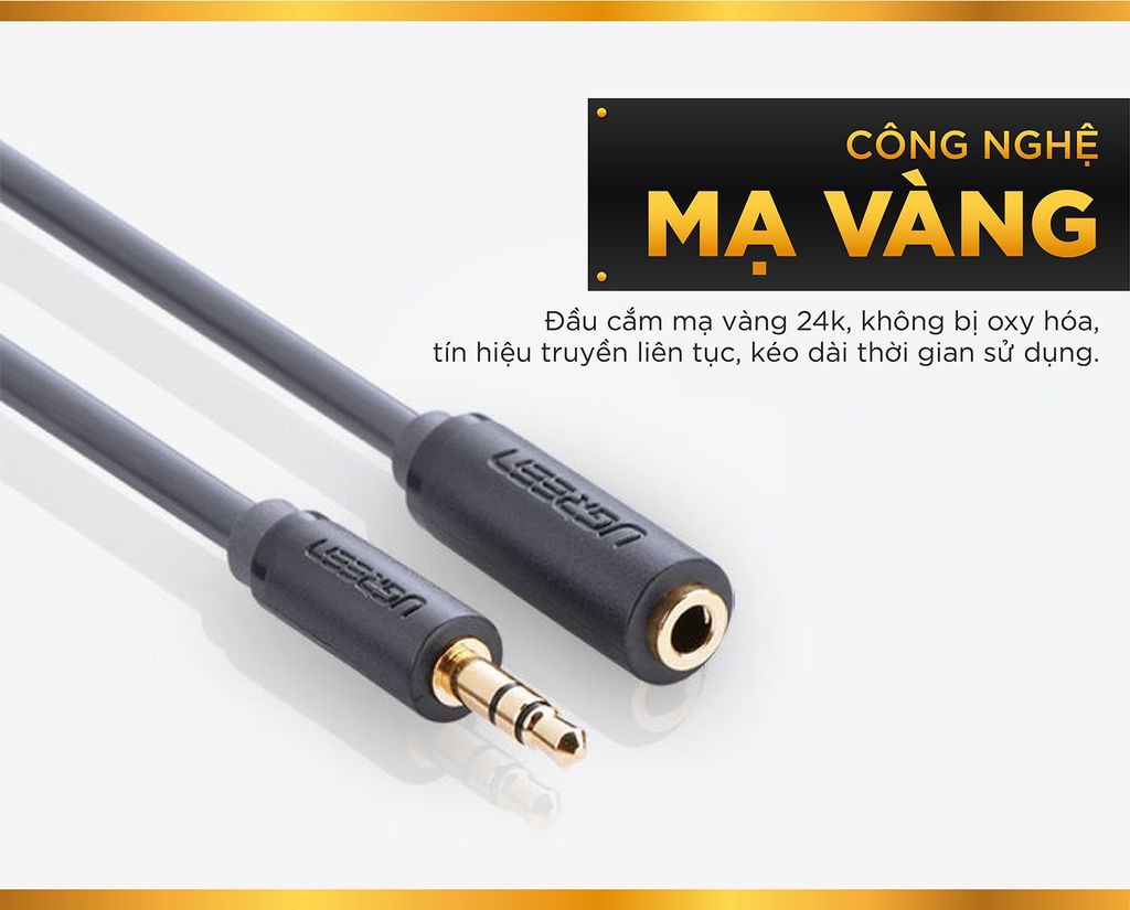 Cáp âm thanh kéo dài hai đầu chuẩn 3.5mm 1 đầu đực 1 đầu cái UGREEN AV124