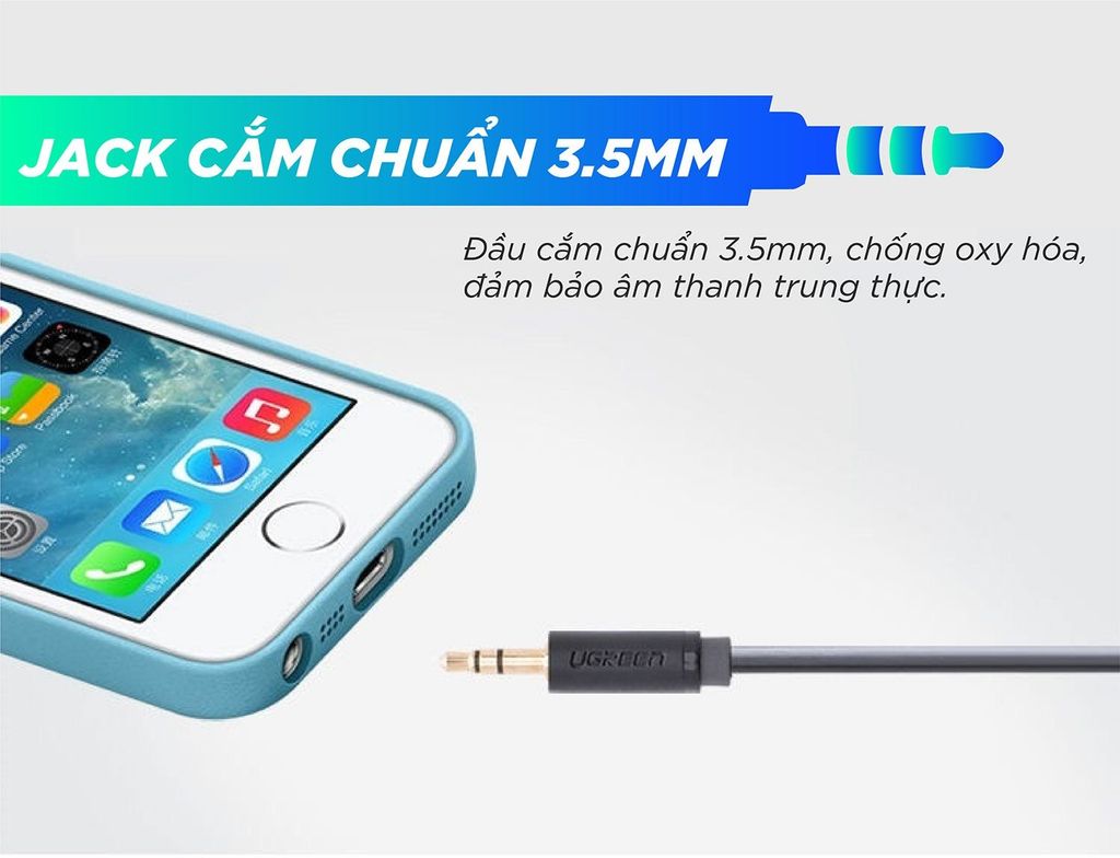 Cáp âm thanh kéo dài hai đầu chuẩn 3.5mm 1 đầu đực 1 đầu cái UGREEN AV124