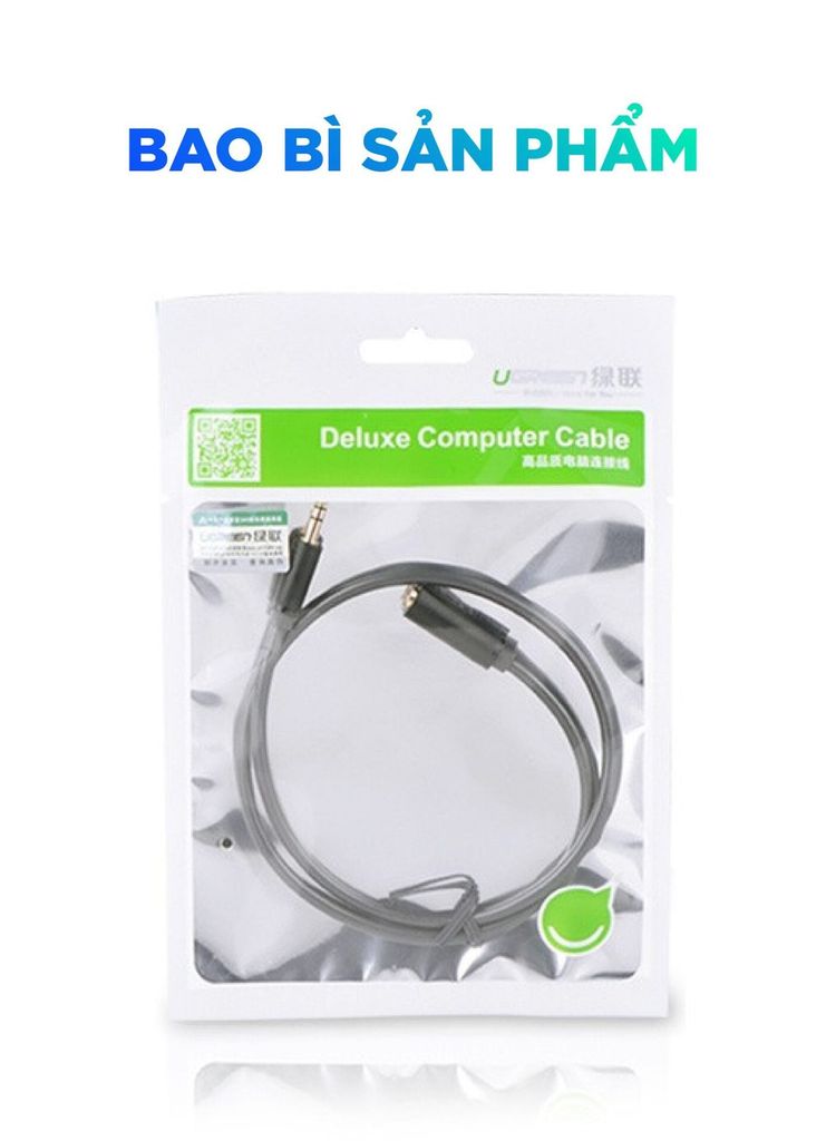 Cáp âm thanh kéo dài hai đầu chuẩn 3.5mm 1 đầu đực 1 đầu cái UGREEN AV124