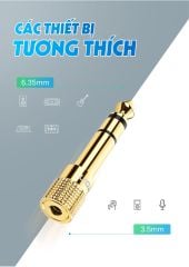 Đầu jack chuyển đổi âm thanh từ cổng 3.5mm cái sang cổng 6.5mm đực chính hãng UGREEN 20503