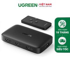 Bộ gộp HDMI 3 vào 1 UGREEN 80125 – Hỗ trợ phân giải Ultra Full HDR 4K 3840×2160@30Hz – Cấp nguồn cổng Micro USB 5V