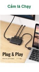 Bộ gộp HDMI 3 vào 1 UGREEN 80125 – Hỗ trợ phân giải Ultra Full HDR 4K 3840×2160@30Hz – Cấp nguồn cổng Micro USB 5V