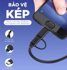 Dây USB đa năng 2 trong 1 đầu ra Micro-USB và USB Type C dài 0.25-2M UGREEN US142