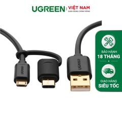 Dây USB đa năng 2 trong 1 đầu ra Micro-USB và USB Type C dài 0.25-2M UGREEN US142