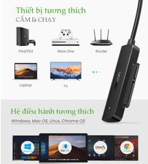 Cáp chuyển đổi USB 3.0 / USB type C sang Sata (7+15) cho ổ cứng ngoài SSD HDD 2.5 inch dài 50cm UGREEN CM321