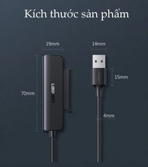 Cáp chuyển đổi USB 3.0 / USB type C sang Sata (7+15) cho ổ cứng ngoài SSD HDD 2.5 inch dài 50cm UGREEN CM321
