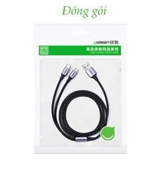 Cáp sạc nhanh 2 trong 1  UGREEN US196 – Sạc nhanh QC 3.0 2.0 cổng Micro USB và Type C
