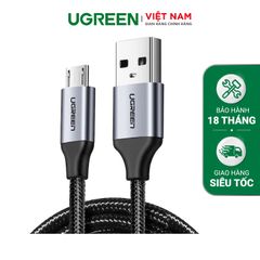 Cáp sạc nhanh Micro USB UGREEN US290 Sạc ổn định 2A – Vỏ sợi bện siêu bền