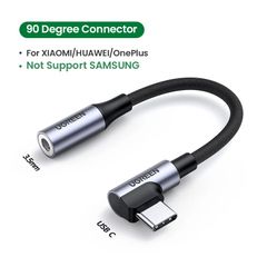 Dây chuyển Type C sang 3.5mm UGREEN AV167 – Đầu vuông góc chống gập gãy – Truyền tải âm thanh chất lượng cao