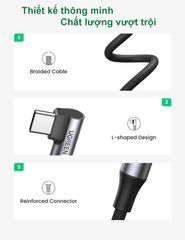 Dây chuyển Type C sang 3.5mm UGREEN AV167 – Đầu vuông góc chống gập gãy – Truyền tải âm thanh chất lượng cao