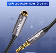Dây cáp nối dài 3.5mm UGREEN AV118 hỗ trợ Mic dây bện, đầu mạ vàng