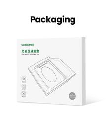 Khay đựng ổ cứng 2.5″ cho Laptop có ổ CD mỏng 9.5mm UGREEN 70657 cao cấp