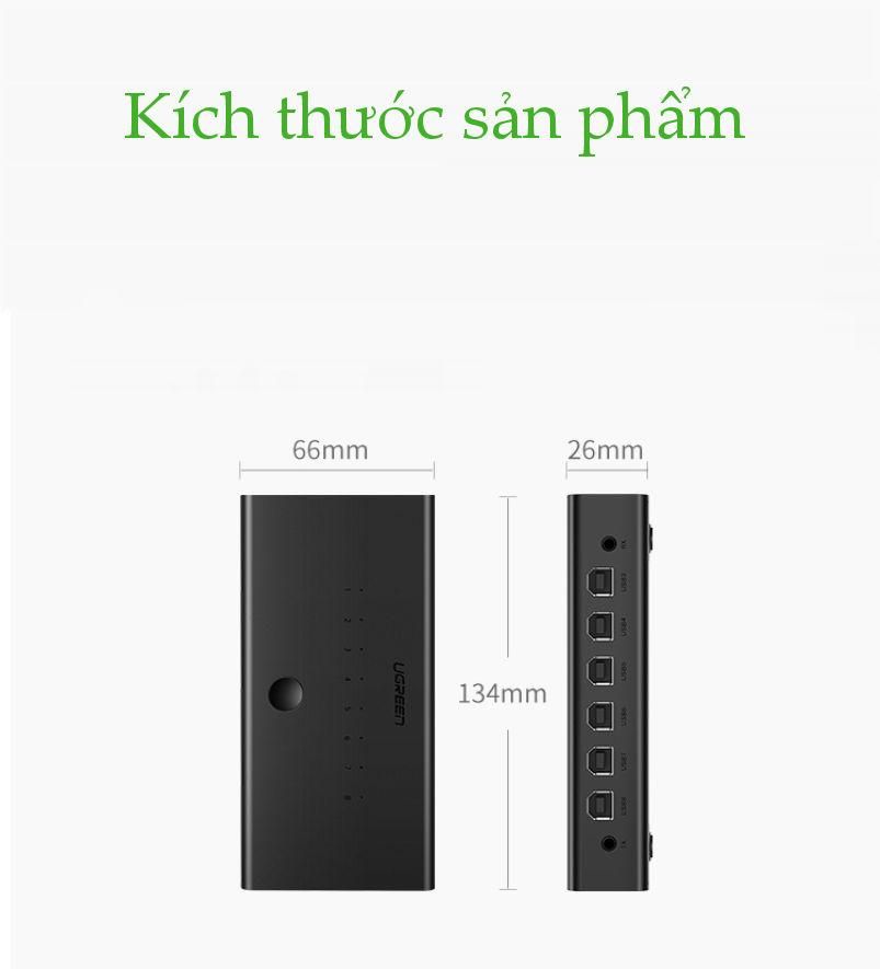 Bộ chuyển mạch KVM UGREEN CM229 – Đồng bộ hóa 8 cổng USB-B 1 bộ điều khiển chuột và bàn phím điều khiển 8 màn hình máy tính