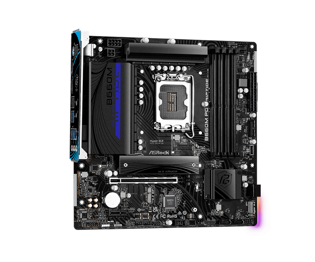 Mainboard ASROCK B660M PG Riptide (Intel B660, Socket 1700, M-ATX, 4 khe RAM DDR4)