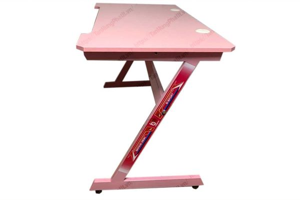 Bàn Gaming Chân Z Mặt Gỗ Màu Hồng