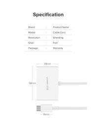 Bộ chuyển đổi Type C sang HDMI và VGA UGREEN MM123 hỗ trọ 4K@30hz, VGA Full HD
