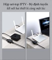 Bộ phân luồng tín hiệu IPTV và LAN RJ45 2 vào 1 chính hãng Ugreen