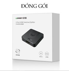 Bộ Switch HDMI 2 ra 1 UGREEN CM217 (tương thích ngược 1 ra 2) chuẩn 1.4