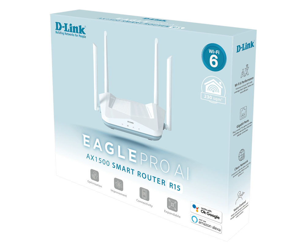 Smart Router D-LINK R15 – Chuẩn AX 1500MBPS – WIFI 6