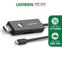 Dây Micro USB sang USB 2.0 hỗ trợ 3 chức năng trong 1 (Đọc thẻ SD/TF – Sạc và truyền dữ liệu – OTG) UGREEN 30518