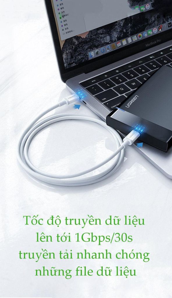 Cáp sạc nhanh Type C to Type C UGREEN US264 sạc nhanh 3A
