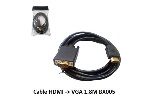 Cáp HDMI->VGA 1.8m Black BX005 #