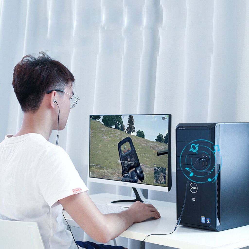 Dây Audio chuyển tai nghe 3.5mm đầu cái sang 2 đầu Mic và Tai nghe đầu đực mạ vàng dài 20CM UGREEN AV140