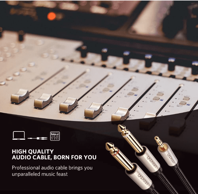 Cáp chia 1 đầu 3.5mm sang 2 đầu 6.5mm UGREEN AV126