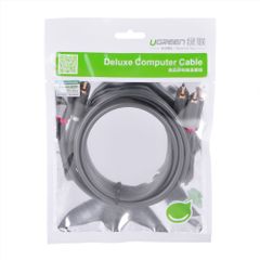 Cáp hoa sen UGREEN AV104 – 2 đầu hoa sen 2RCA đực sang 2RCA đực chuyển tín hiệu âm thanh từ Tivi DVD CD player… ra Loa Amplifier
