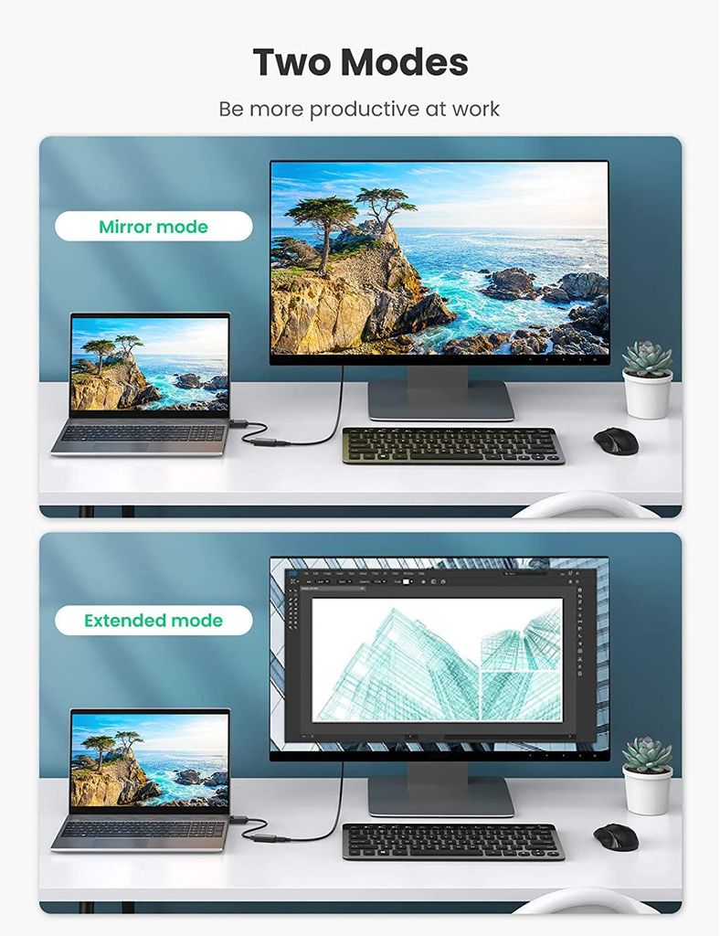 Cáp chuyển Displayport sang HDMI 4k@60Hz Ugreen 70694