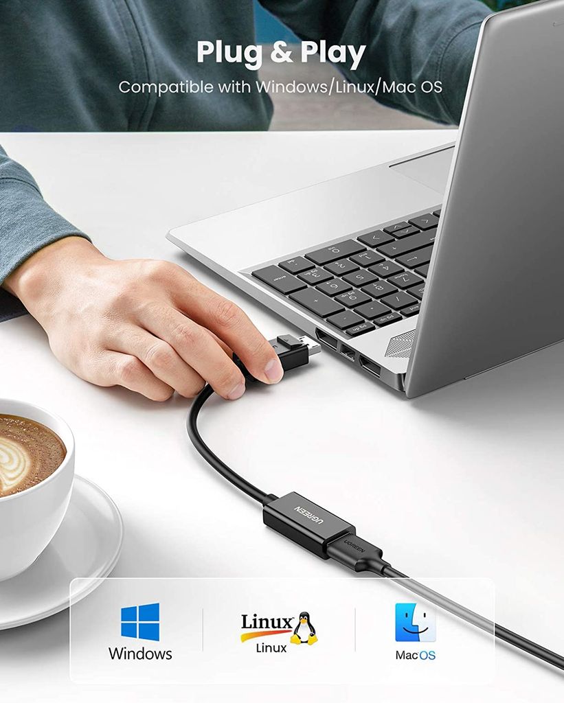 Cáp chuyển Displayport sang HDMI 4k@60Hz Ugreen 70694