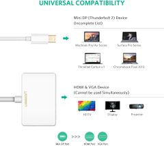Bộ chuyển mini DP sang HDMI và VGA UGREEN MD108